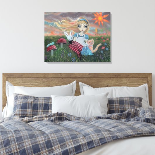 Alice im Wunderland Fantasy Fairytale Art Leinwand (Insitu (Schlafzimmer))