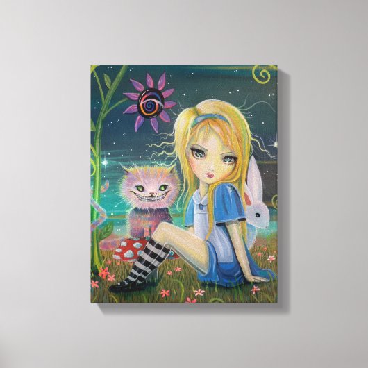 Alice im Wunderland Fantasy Fairytale Kunst, Dicht Leinwanddruck (Vorderseite)
