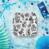 Alice im Wunderland Fantasy-Illustration vintage Pappteller (Party)