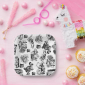 Alice im Wunderland Fantasy-Illustration vintage Pappteller (Party)