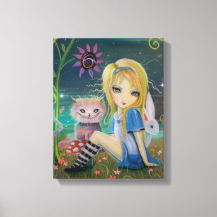 Alice im Wunderland Fantasy Märchen Kunst Großes A Leinwanddruck