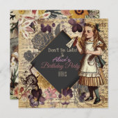 Alice im Wunderland Feiertagskarte (Vorne/Hinten)