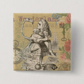 Alice im Wunderland Flamingo Classic Button (Vorderseite)