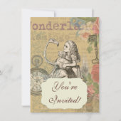 Alice im Wunderland Flamingo Classic Einladung (Vorderseite)