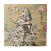 Alice im Wunderland Flamingo Classic Fliese (Vorderseite)