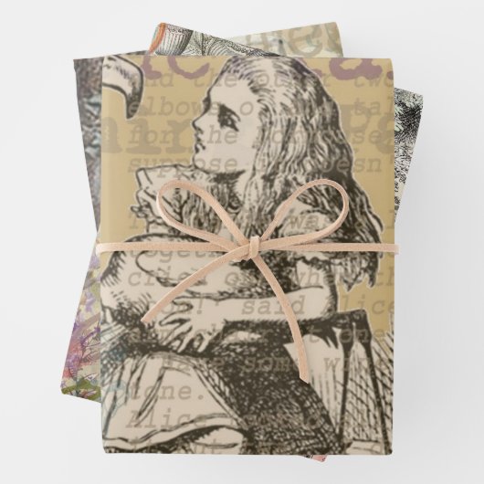 Alice im Wunderland Flamingo Classic Geschenkpapier Set (Beispiel)