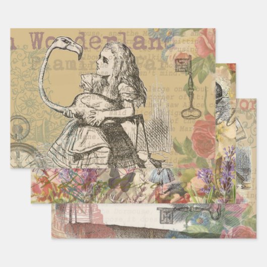 Alice im Wunderland Flamingo Classic Geschenkpapier Set (Set)