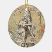 Alice im Wunderland Flamingo Classic Keramikornament (Links)