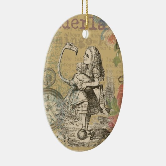 Alice im Wunderland Flamingo Classic Keramikornament (Rechts)