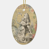 Alice im Wunderland Flamingo Classic Keramikornament (Links)