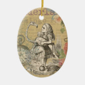 Alice im Wunderland Flamingo Classic Keramikornament (Vorne)