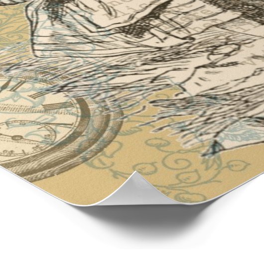 Alice im Wunderland Flamingo Classic Poster (Ecke)