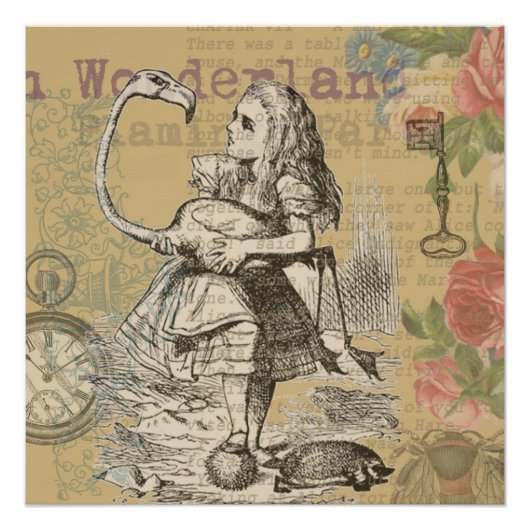 Alice im Wunderland Flamingo Classic Poster (Vorderseite)
