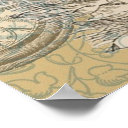 Alice im Wunderland Flamingo Classic Poster (Ecke)