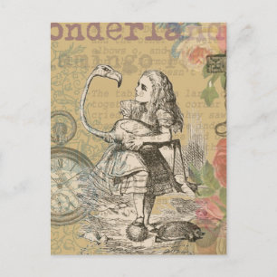 Alice im Wunderland Flamingo Classic Postkarte