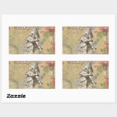 Alice im Wunderland Flamingo Classic Rechteckiger Aufkleber (Blatt)