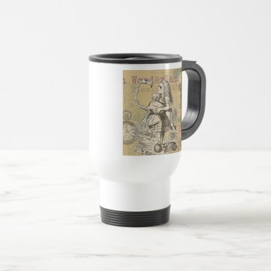 Alice im Wunderland Flamingo Classic Reisebecher (VorderseiteRechts)