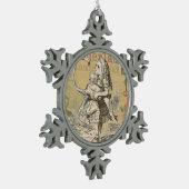 Alice im Wunderland Flamingo Classic Schneeflocken Zinn-Ornament (Links)