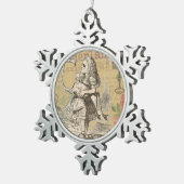 Alice im Wunderland Flamingo Classic Schneeflocken Zinn-Ornament (Rechts)