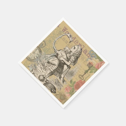 Alice im Wunderland Flamingo Classic Serviette (Ecke)