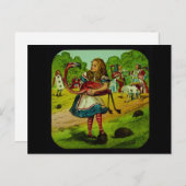 Alice im Wunderland Flamingo Croquet Postkarte (Vorne/Hinten)