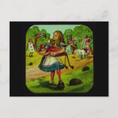 Alice im Wunderland Flamingo Croquet Postkarte (Vorderseite)