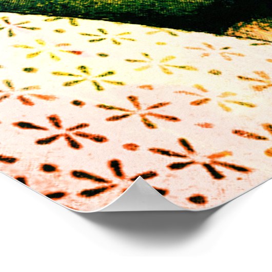 Alice im Wunderland Flamingo Croquet Watercolor Poster (Ecke)