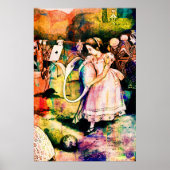 Alice im Wunderland Flamingo Croquet Watercolor Poster (Vorne)