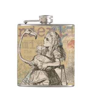 Alice im Wunderland Flamingo Klassiker Flachmann