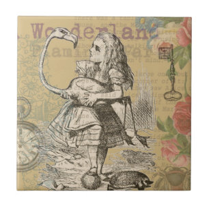 Alice im Wunderland Flamingo Klassiker Fliese