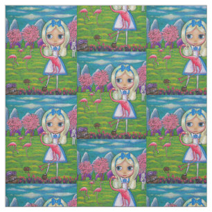 Alice im Wunderland-Flamingo-Krokett-großes Stoff