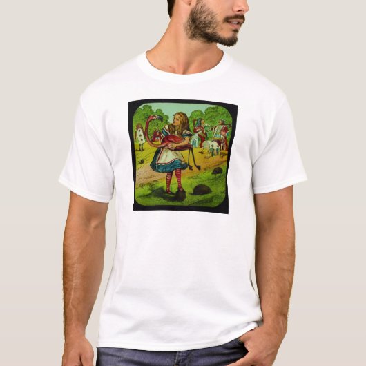 Alice im Wunderland-Flamingo-Krokett T-Shirt (Vorderseite)