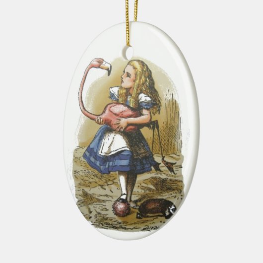 Alice im Wunderland-Flamingo-Verzierung Keramik Ornament (Links)