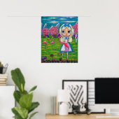 Alice im Wunderland & Flamingos Kanbit Igel Poster (Heimbüro)