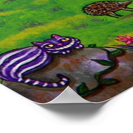 Alice im Wunderland & Flamingos Kanbit Igel Poster (Ecke)