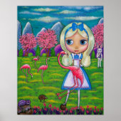 Alice im Wunderland & Flamingos Kanbit Igel Poster (Vorne)