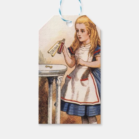 Alice im Wunderland, Flasche trinken Geschenkanhänger (Vorderseite)