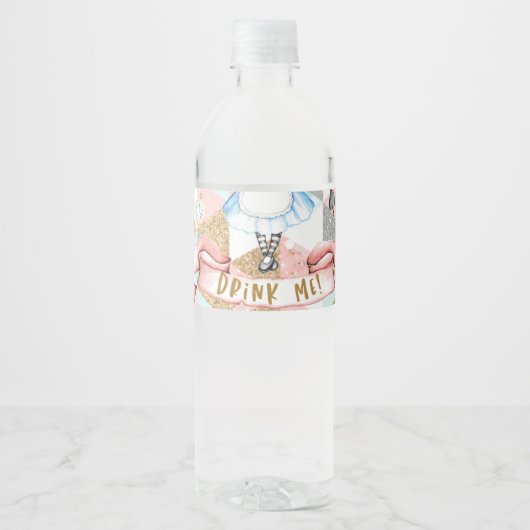 Alice im Wunderland Flasche Wasserflaschenetikett (Vorderseite)