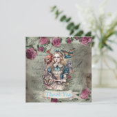 Alice im Wunderland Flat Danke Karte (Stehend Vorderseite)