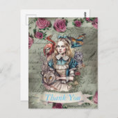 Alice im Wunderland Flat Danke Karte (Vorne/Hinten)