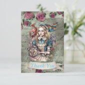 Alice im Wunderland Flat Danke Karte (Stehend Vorderseite)