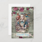 Alice im Wunderland Flat Danke Karte (Vorne/Hinten)