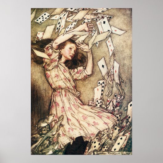 Alice im Wunderland Fliegenkartenplakat Poster (Vorne)