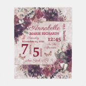 Alice im Wunderland Floral Baby Birth Stats Fleecedecke (Vorderseite)