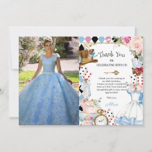 Alice im Wunderland Floral Birthday Tee Foto Dankeskarte