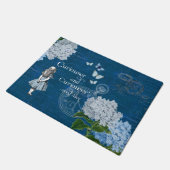Alice im Wunderland Floral Blue Doormat Fußmatte (Schrägansicht)