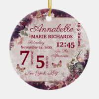 Alice im Wunderland Floral Custom Baby Birth Stats