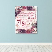 Alice im Wunderland Floral Custom Baby Birth Stats Leinwanddruck (Insitu (Holzboden))