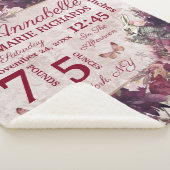 Alice im Wunderland Floral Custom Baby Birth Stats Sherpadecke (3/4)