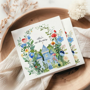 Alice im Wunderland Floral Vintag Charm Geburtstag Serviette